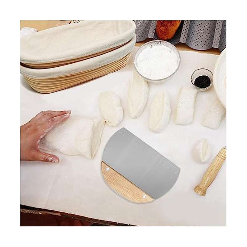 1pcs Bread Baking, Oval Bread Fermentation Basket, with Flour Mixer Accessories, Used for Kitchen Ma