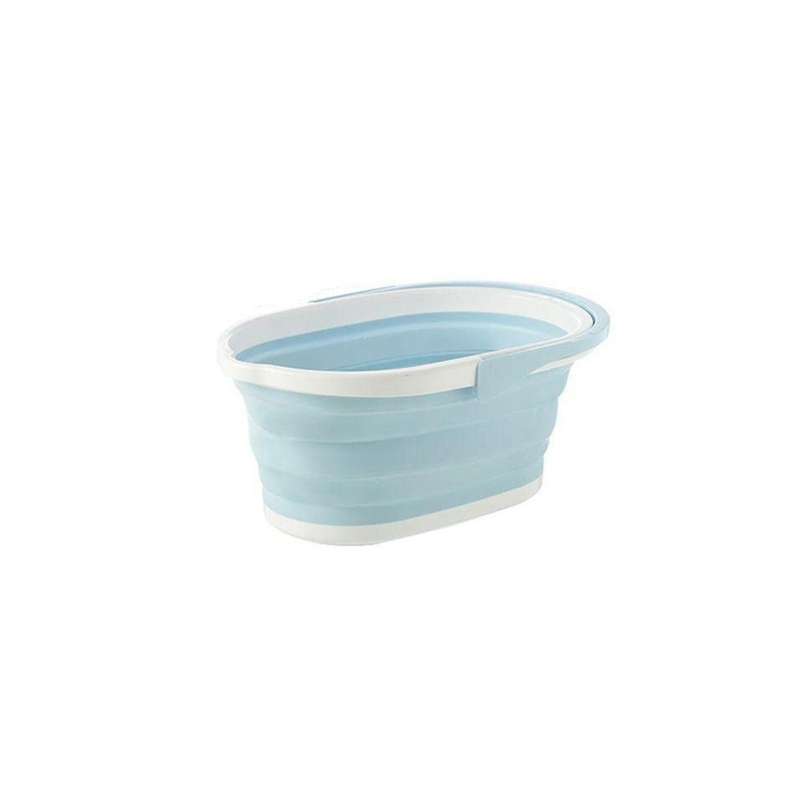 1pcs Blue Foldable Water Bucket, Outdoor Cleaning Plastic Bucket, Clothing Storage Bucket, Debris So