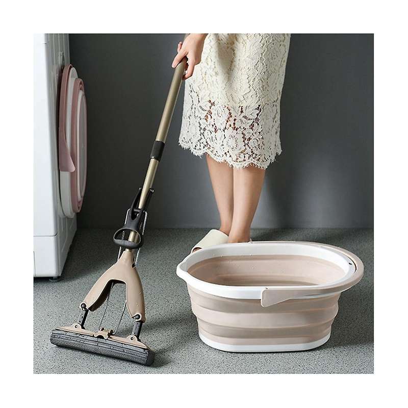 1pcs Blue Foldable Water Bucket, Outdoor Cleaning Plastic Bucket, Clothing Storage Bucket, Debris So