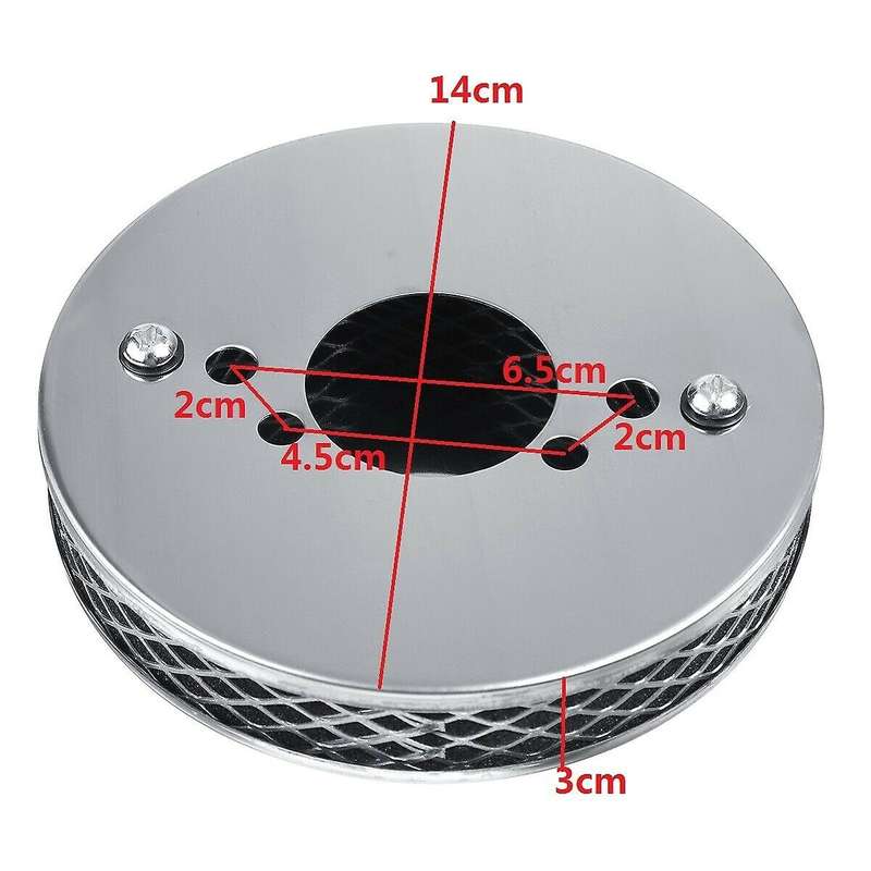 1pcs Car Chrome Pancake High Flow Filter for All 1 Inch Su Hs4 Carburettors 14x3cm