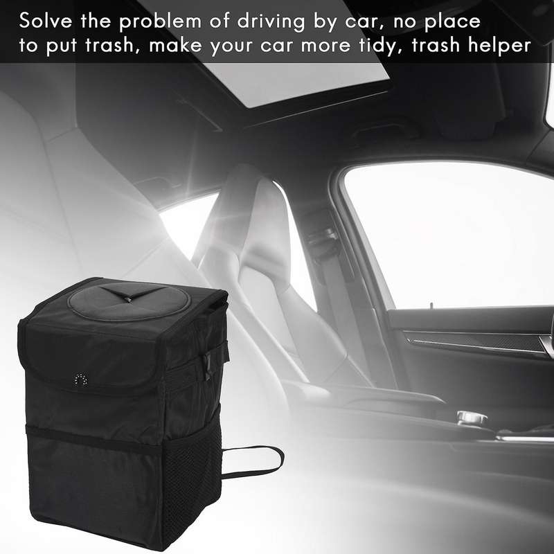 1pcs Car Garbage Bag Waterproof Car Trash Can with Lid Auto Door Back Garbage Bag Hanging Leak-proo