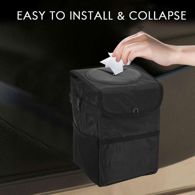 1pcs Car Garbage Bag Waterproof Car Trash Can with Lid Auto Door Back Garbage Bag Hanging Leak-proo