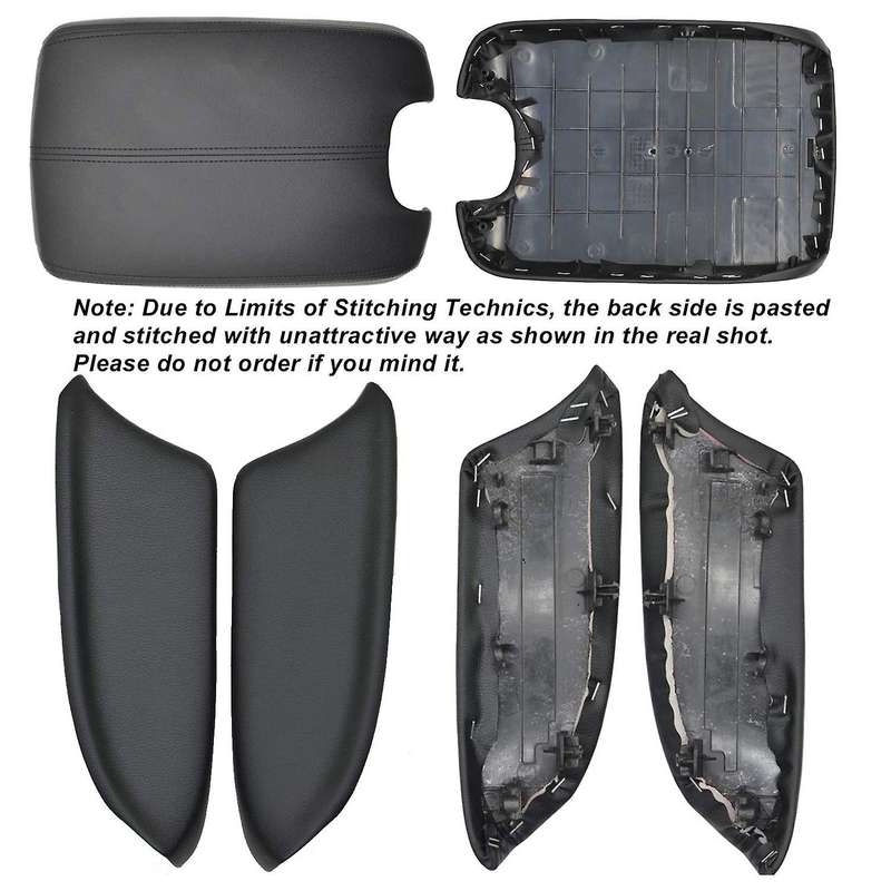 1Pcs Center Console Lid Cover & 1 Pair (Left & Right) Front Door Panels Armrest Cover Lid for 2008-2