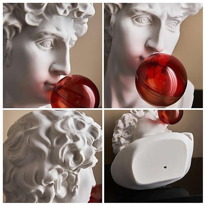 1Pcs Classic Busts Statue Greek Mythology Figurine Bubble David Portrait Sculpture Resin Practice Cr