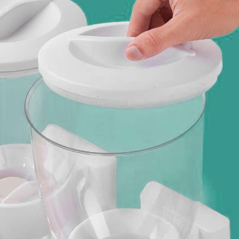 1Pcs Double Tower Cereal Dispenser Candy Snack Cylinder Jars Twin Cylinder Dry Food Storage Dispense