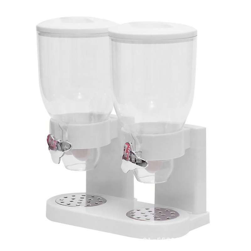 1Pcs Double Tower Cereal Dispenser Candy Snack Cylinder Jars Twin Cylinder Dry Food Storage Dispense