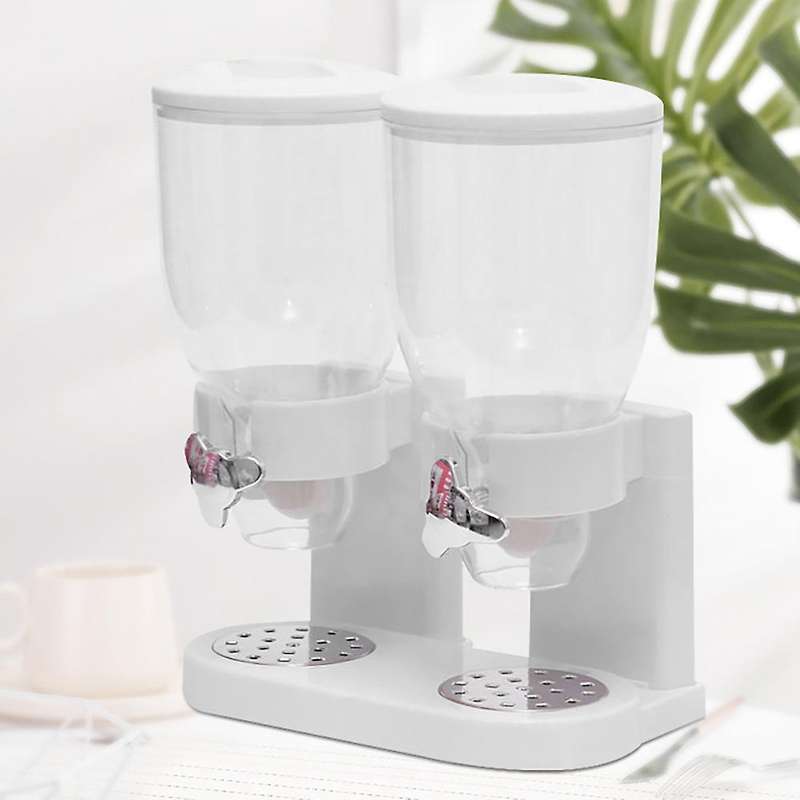 1Pcs Double Tower Cereal Dispenser Candy Snack Cylinder Jars Twin Cylinder Dry Food Storage Dispense