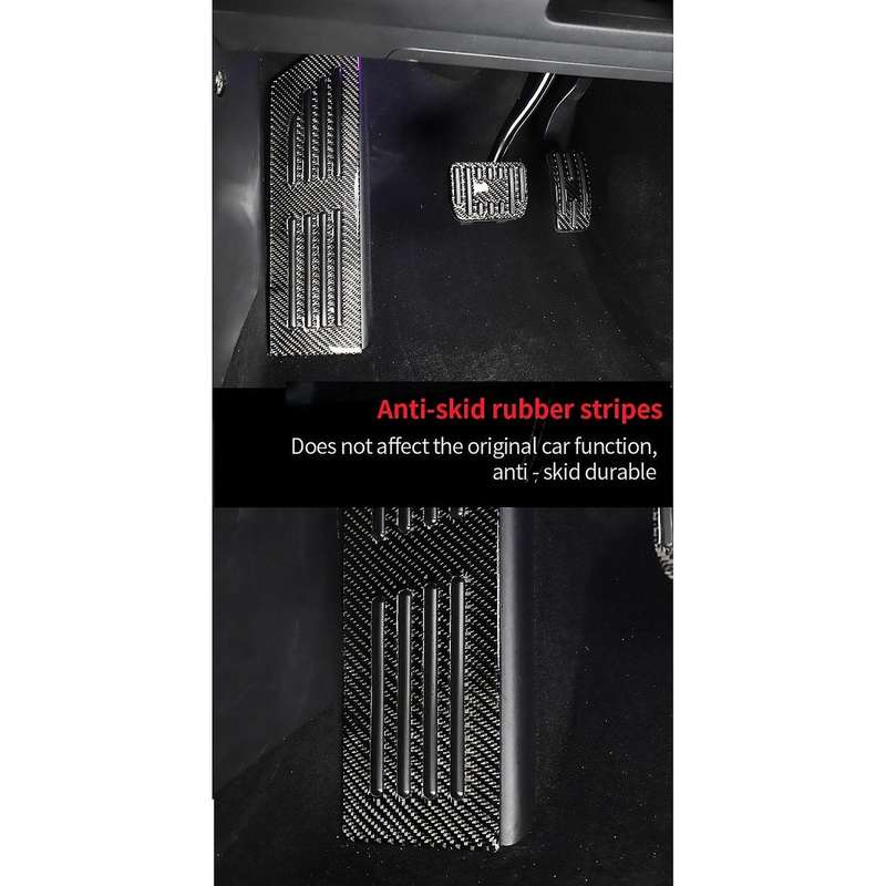 1PCS Foot Pedal Cover for Model 3 Model Y Accessories, Nonslip Rest Pedal Pad, Car Carbon Fiber Peda