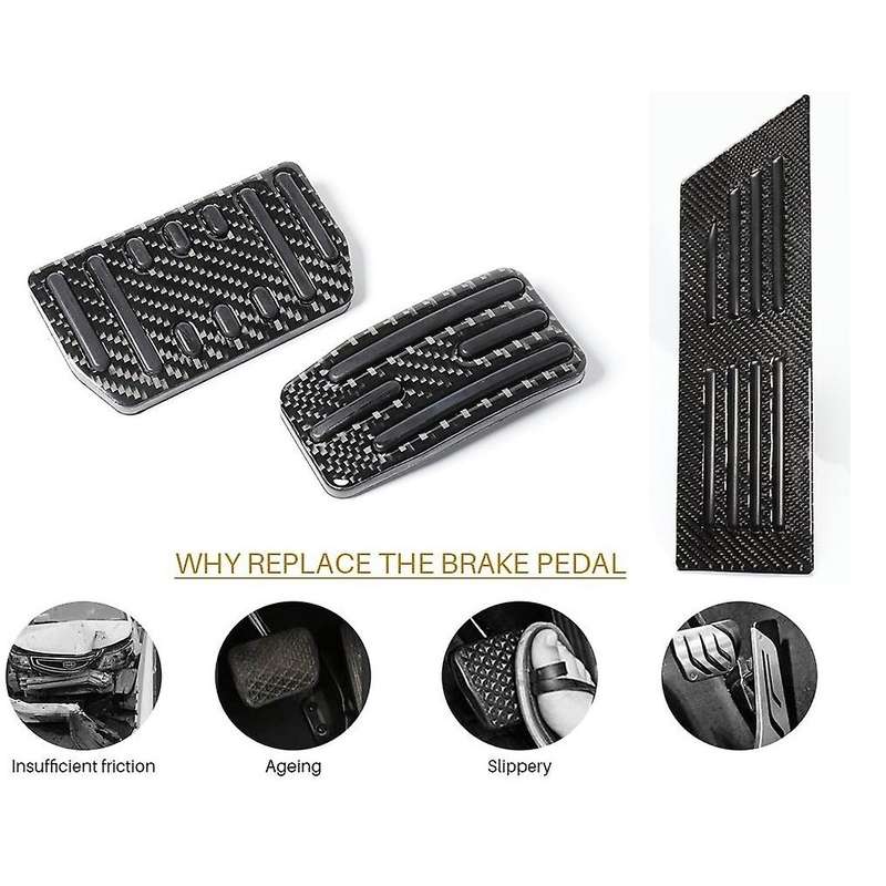 1PCS Foot Pedal Cover for Model 3 Model Y Accessories, Nonslip Rest Pedal Pad, Car Carbon Fiber Peda