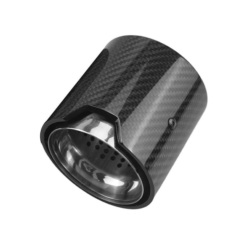 1pcs Glossy Carbon Fiber Exhaust Tip Auspuffspitze for M2 M3 M135i M235i M140i M240i Silver Glossy