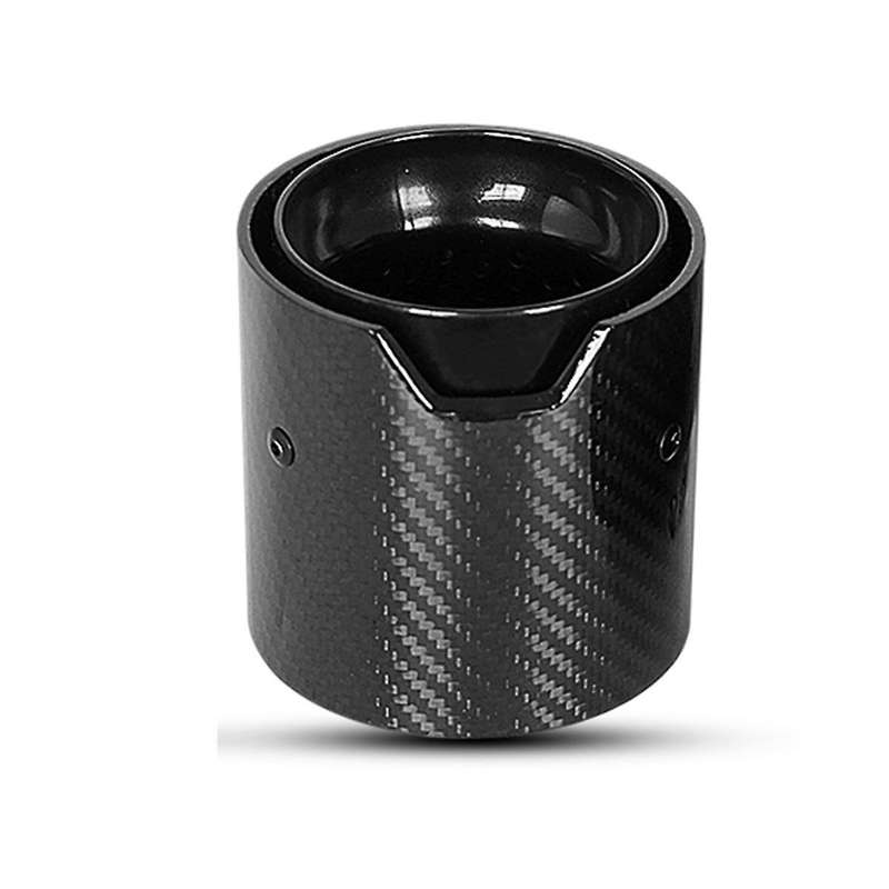 1pcs Glossy Carbon Fiber Exhaust Tip Auspuffspitze for M2 M3 M135i M235i M140i M240i Silver Glossy
