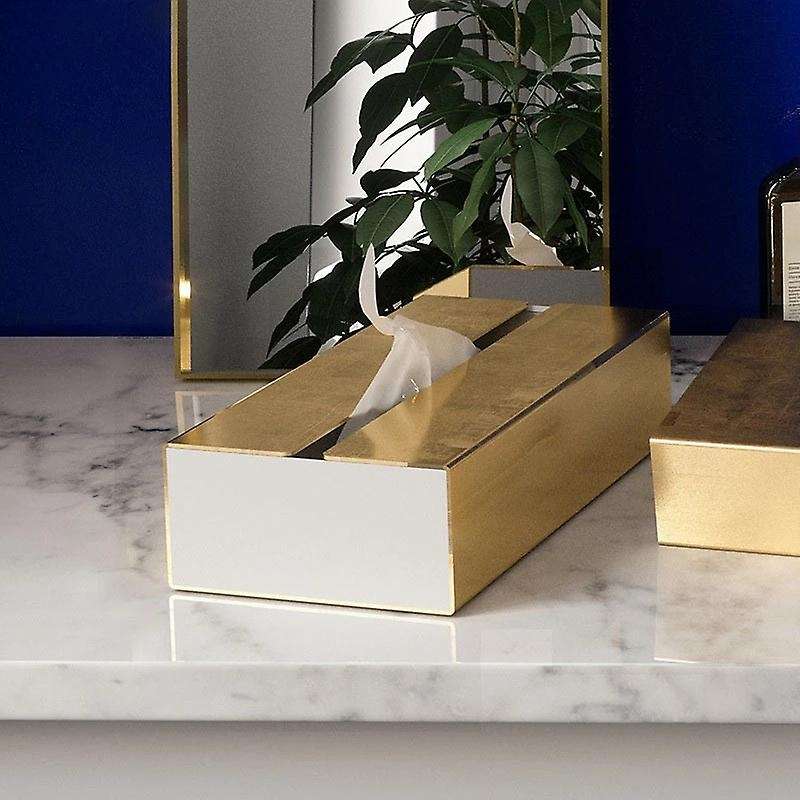 1Pcs Gold Tissue Box Cover Simple Metal Paper Towel Boxes Dining Table Napkin Holder Room Desktop