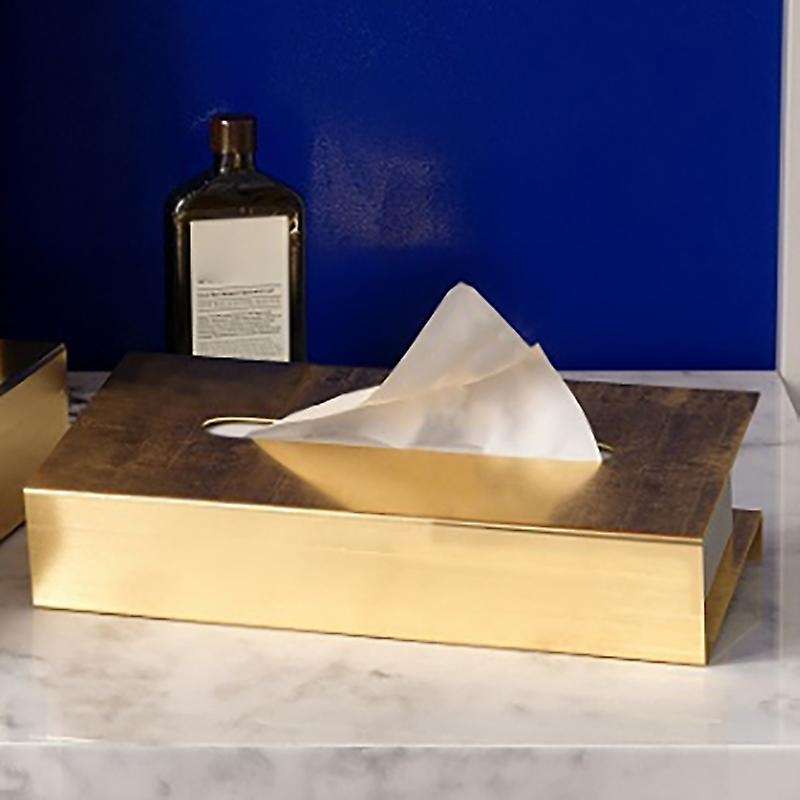1Pcs Gold Tissue Box Cover Simple Metal Paper Towel Boxes Dining Table Napkin Holder Room Desktop