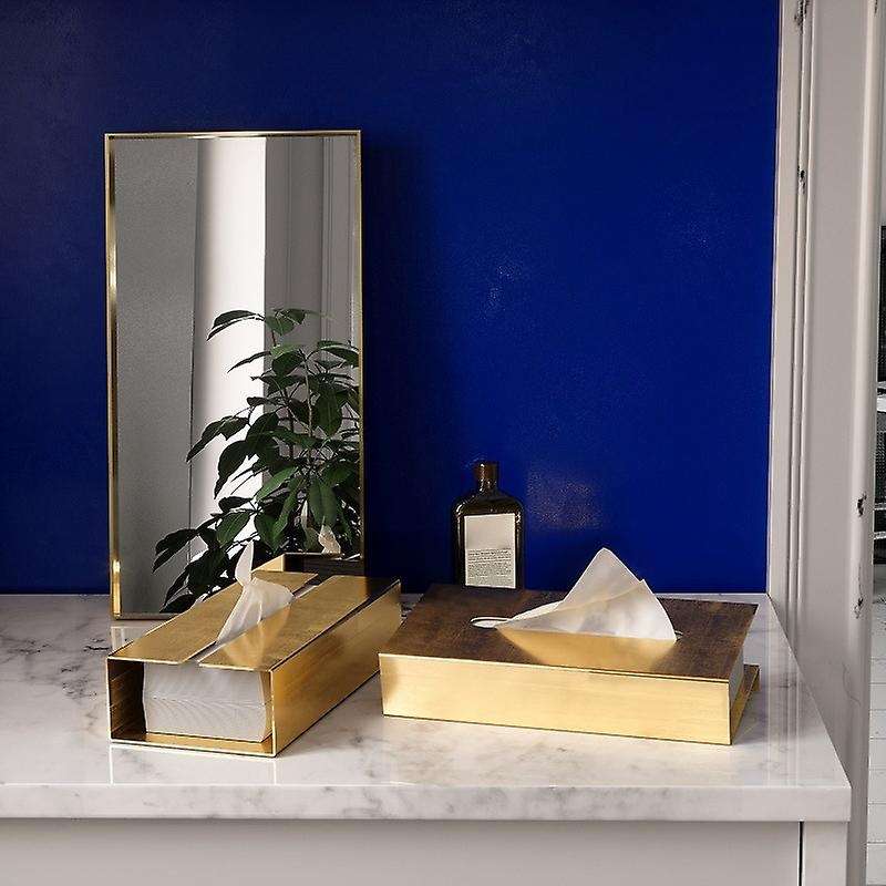 1Pcs Gold Tissue Box Cover Simple Metal Paper Towel Boxes Dining Table Napkin Holder Room Desktop