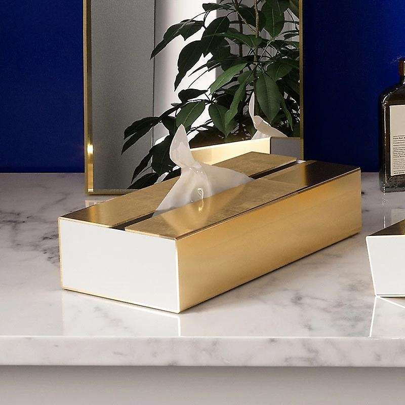 1Pcs Gold Tissue Box Cover Simple Metal Paper Towel Boxes Dining Table Napkin Holder Room Desktop