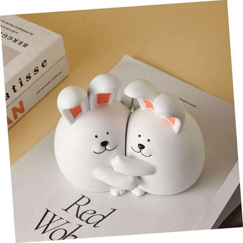 1pcs Hug Rabbit Bookend Rabbit Book Stand Crafted Book Ends Bookends Holders Animal