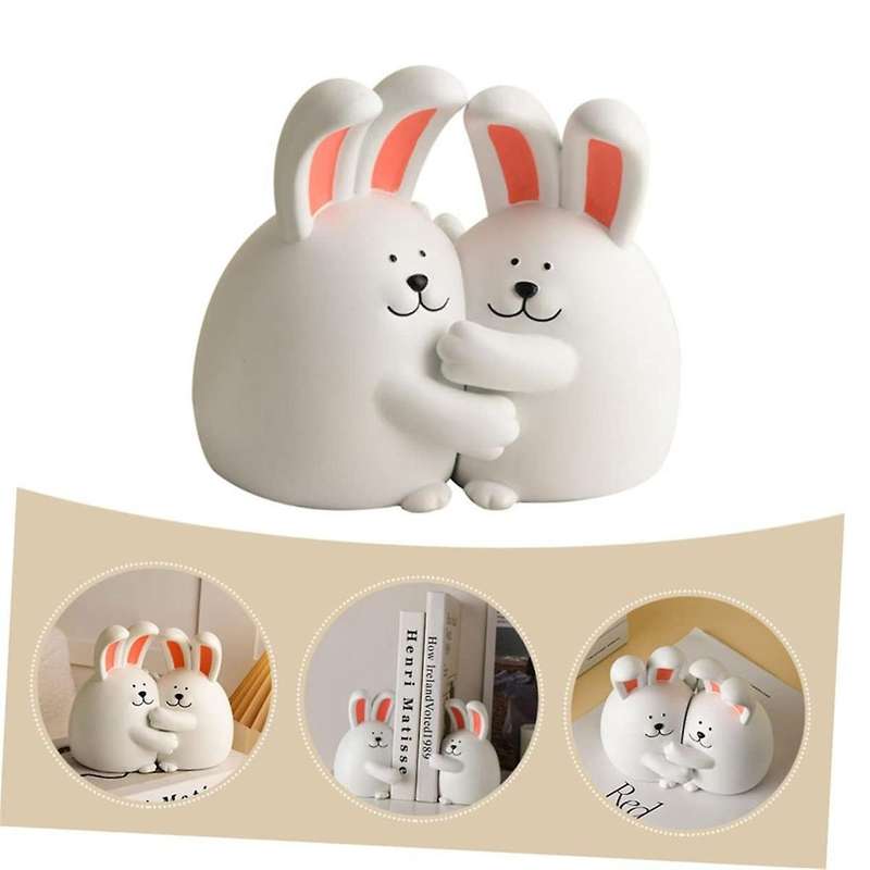 1pcs Hug Rabbit Bookend Rabbit Book Stand Crafted Book Ends Bookends Holders Animal