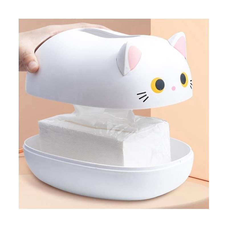 1pcs Kitten Multifunctional Tissue Box, Tray Table Hygienic Cute Style Decoration