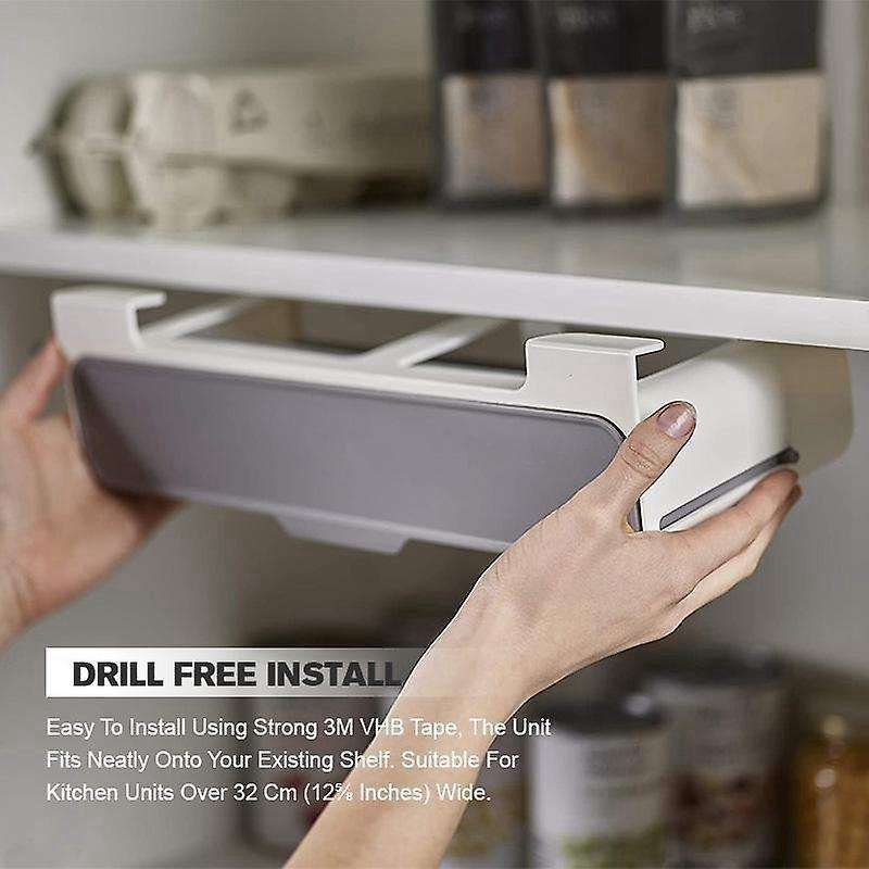 1Pcs Kitchen Storage Rack Spice Jars Spice Organizer Self-Adhesive Under Desk Drawer Hiddens Storage