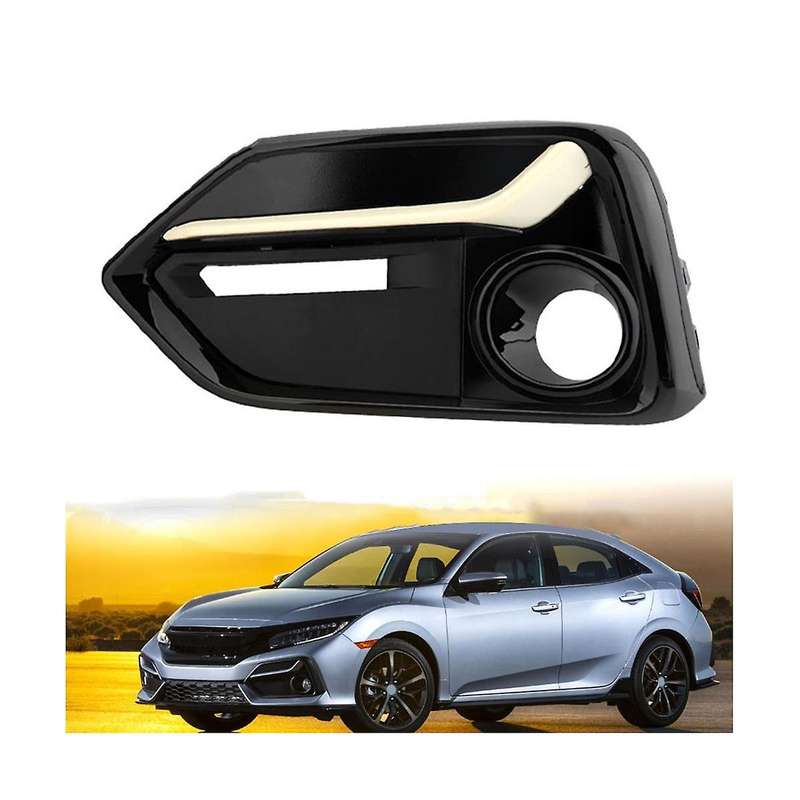 1PCS Left Front Bumper Fog Light Cover Headlights Covers Hole for Type R 2017-2021