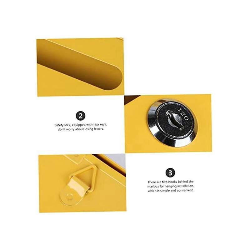 1pcs Mailbox with Lock Wall Hanging Key Hanging Box Is Suitable for Small Mailbox Letters with Iron