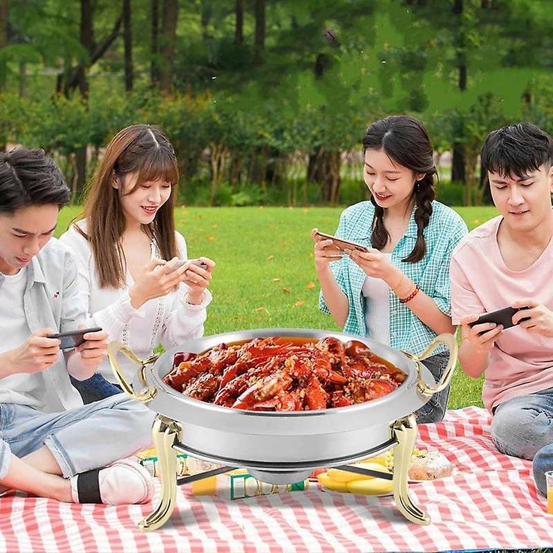 1pcs Mini Hotpot Pot Holder Stainless Steel Hotpot Set Tempered Glass Lid Chafing Dish Buffet Pan F
