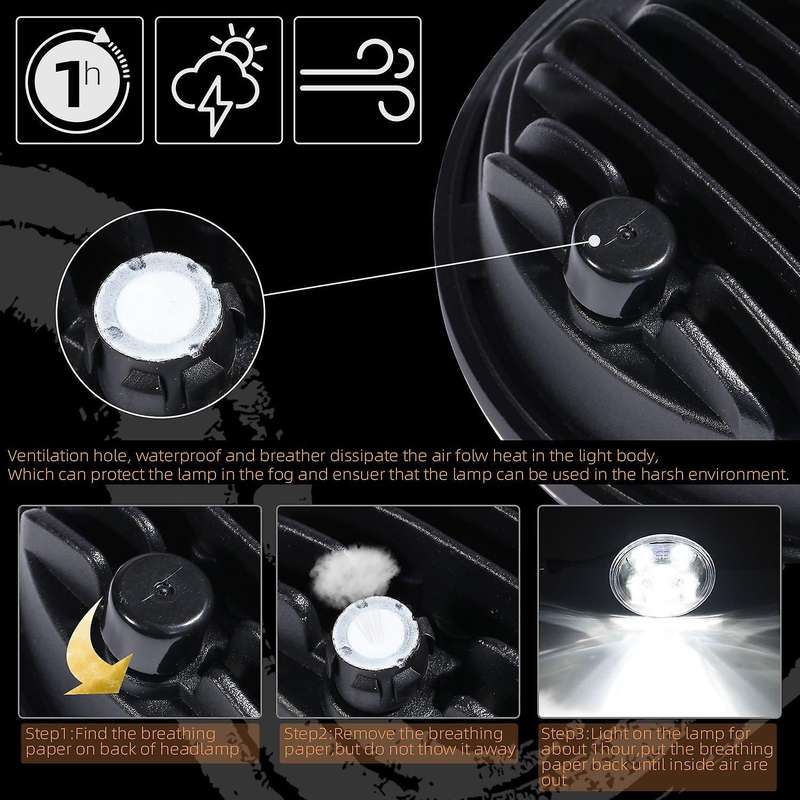 1Pcs Motorcycle Headlamp 90W 5-3/4inch 5.75inch Inch LED Projector Headlight DRL