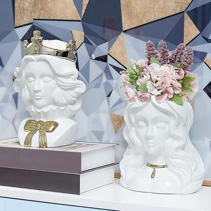 1Pcs Nordic Vase Modern Desktop Storage Tank Home Decorations Gift Vase B
