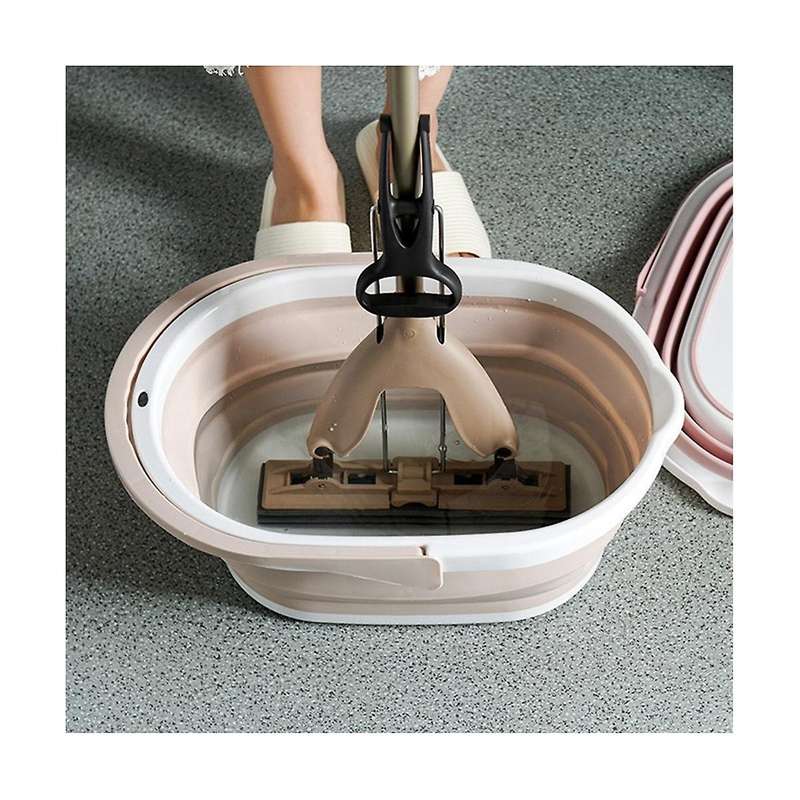 1pcs Pink Foldable Water Bucket, Outdoor Cleaning Plastic Bucket, Clothing Storage Bucket, Debris So