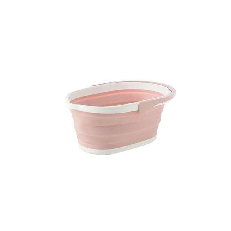 1pcs Pink Foldable Water Bucket, Outdoor Cleaning Plastic Bucket, Clothing Storage Bucket, Debris So
