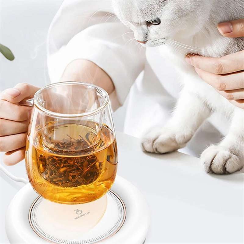 1PCS Porcelain Mugs Intelligent Heating Cup Mat Constant Temperature Coffee Cup Mat USB Thermal Insu