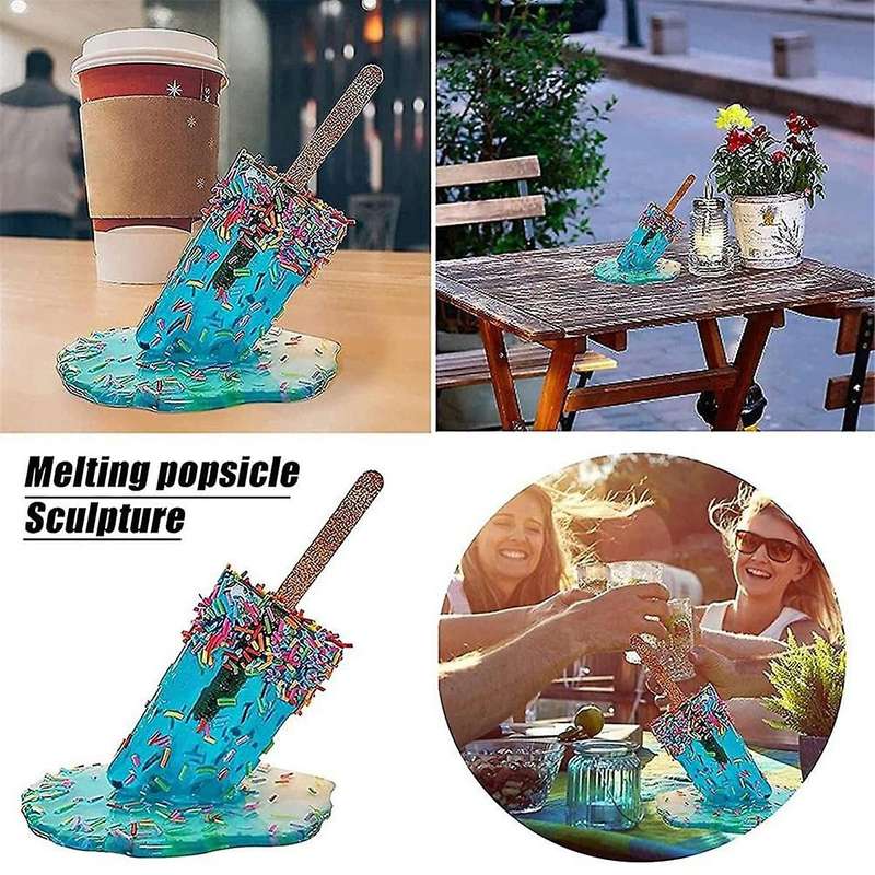 1PCS Popsicle Decoration, Melting Popsicle Ornaments Ice Cream Statues Summer Cool Popsicle Home Dec