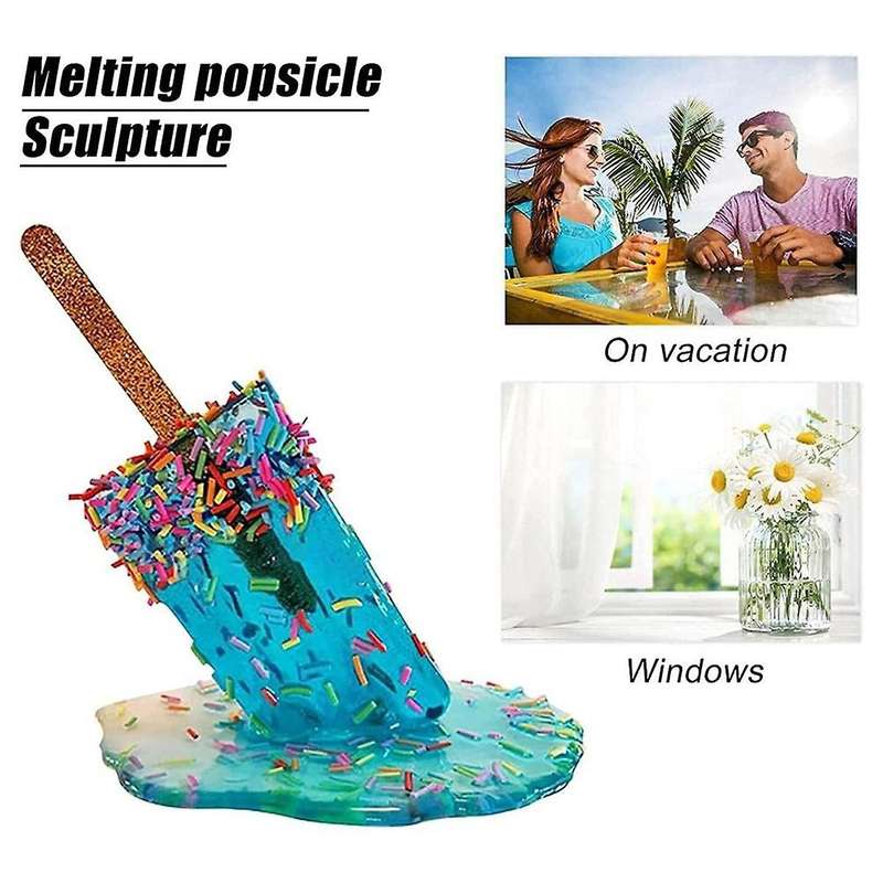 1PCS Popsicle Decoration, Melting Popsicle Ornaments Ice Cream Statues Summer Cool Popsicle Home Dec