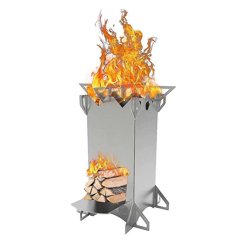 1Pcs Portable Stainless Steel Wood Stove Camping Stove Wood Stove Camping Accessories