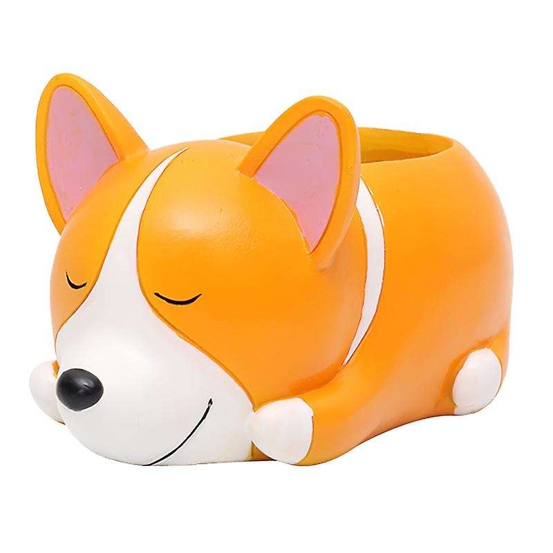1Pcs Resin Cartoon Dog Succulent Cactus Planter Pot, Decorative Garden Flower Holder Cartoon Dog fo