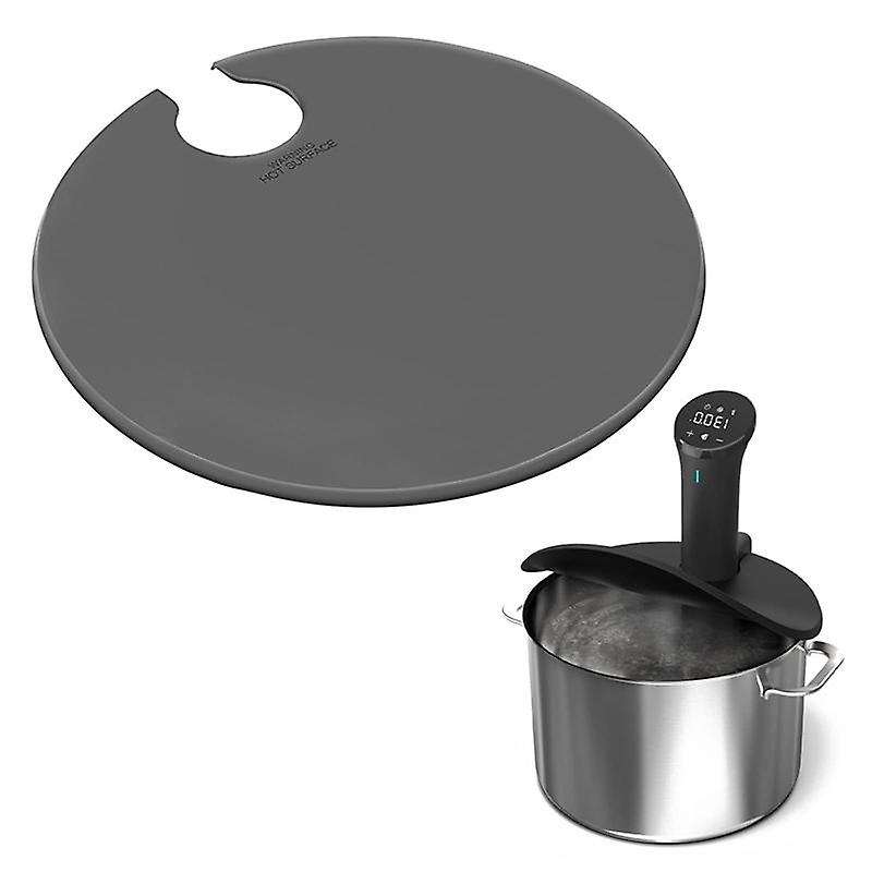 1pcs Silicone - Fits Up to 10.5inch Pots - Compatible for Sous Vide Precision Cookers Gray