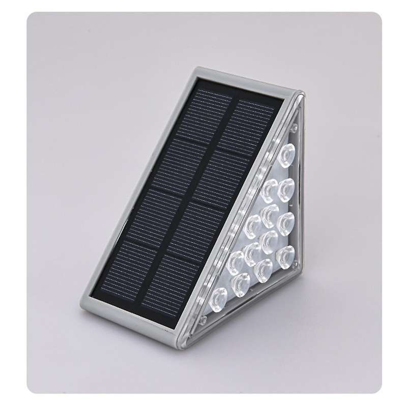 1PCS Solar Stair Light Outdoor Home No Wiring Rainproof Gray Solar Step Light Ambience Light,Warm Li