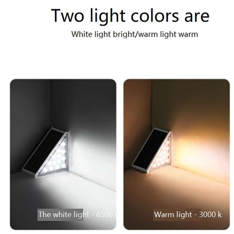 1PCS Solar Stair Light Outdoor Home No Wiring Rainproof Gray Solar Step Light Ambience Light,Warm Li