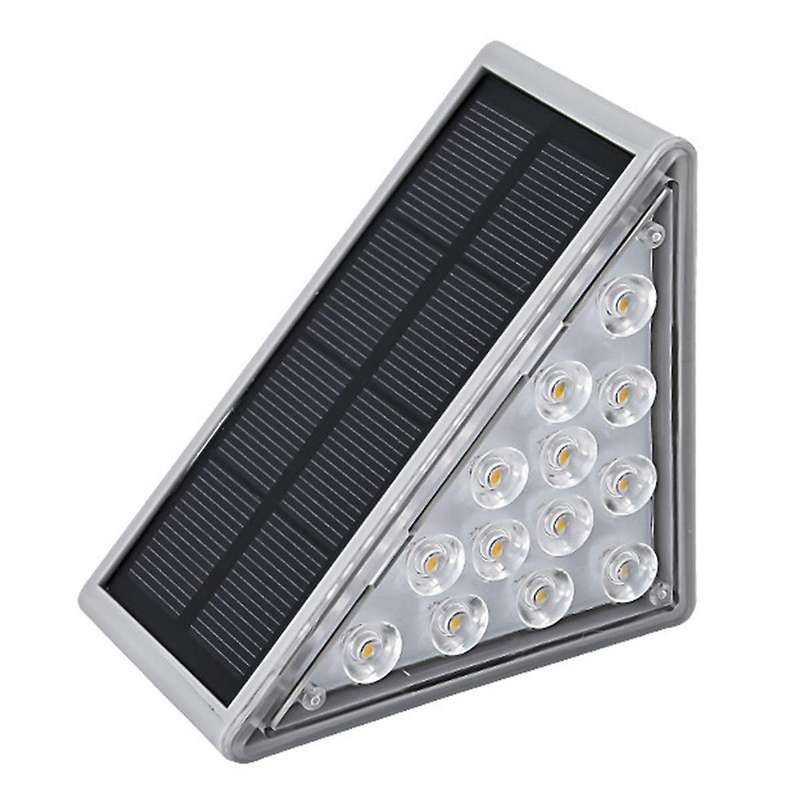 1PCS Solar Stair Light Outdoor Home No Wiring Rainproof Gray Solar Step Light Ambience Light,Warm Li