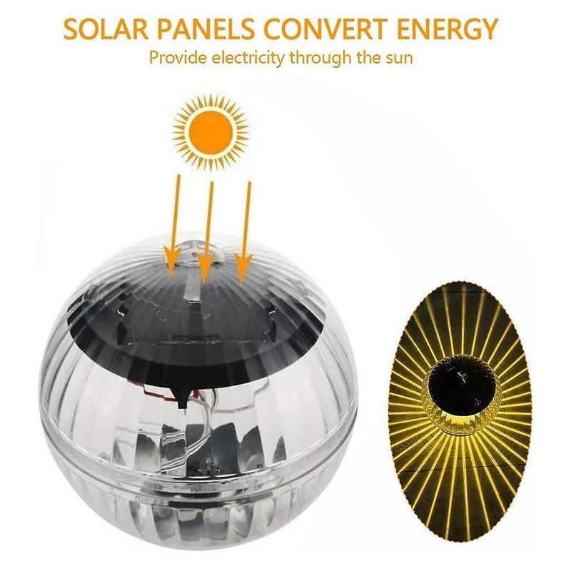 1PCS Solar Floating Pool Light, Waterproof LED Color Changing Solar Pond Lights Water Floating Light