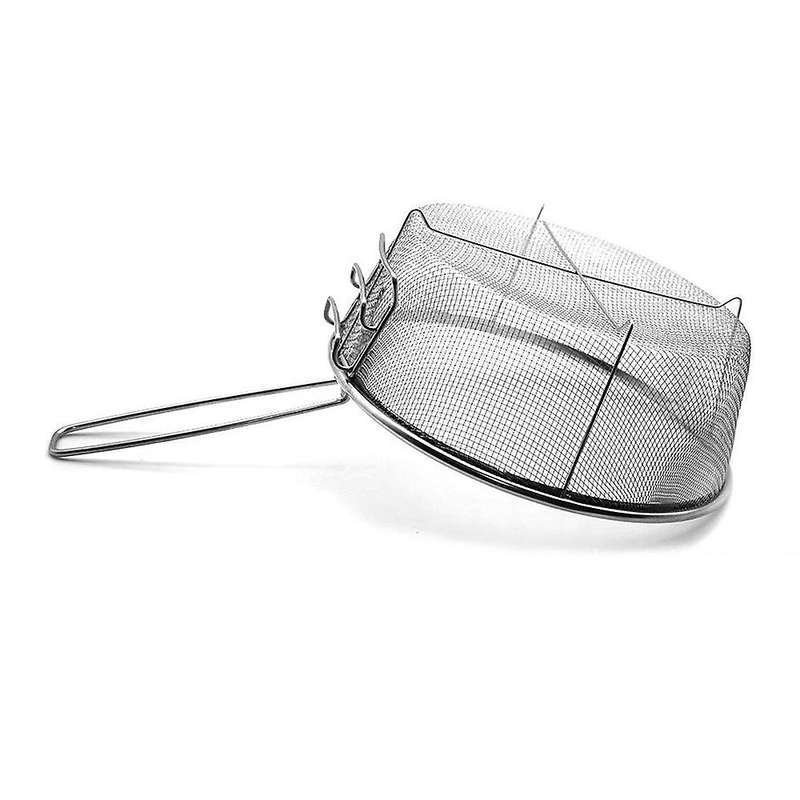1Pcs Stainless Steel Fry Baskets Hot Oil Frying Fried Basket with Single Handle Mesh Noodle Dumpling