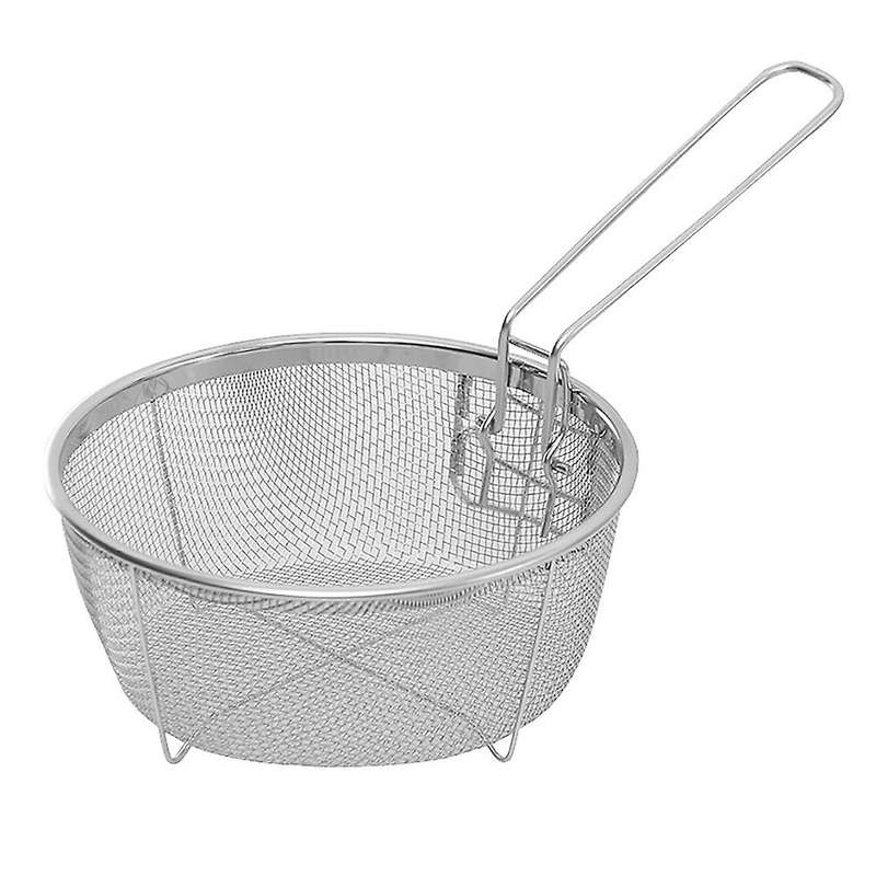 1Pcs Stainless Steel Fry Baskets Hot Oil Frying Fried Basket with Single Handle Mesh Noodle Dumpling