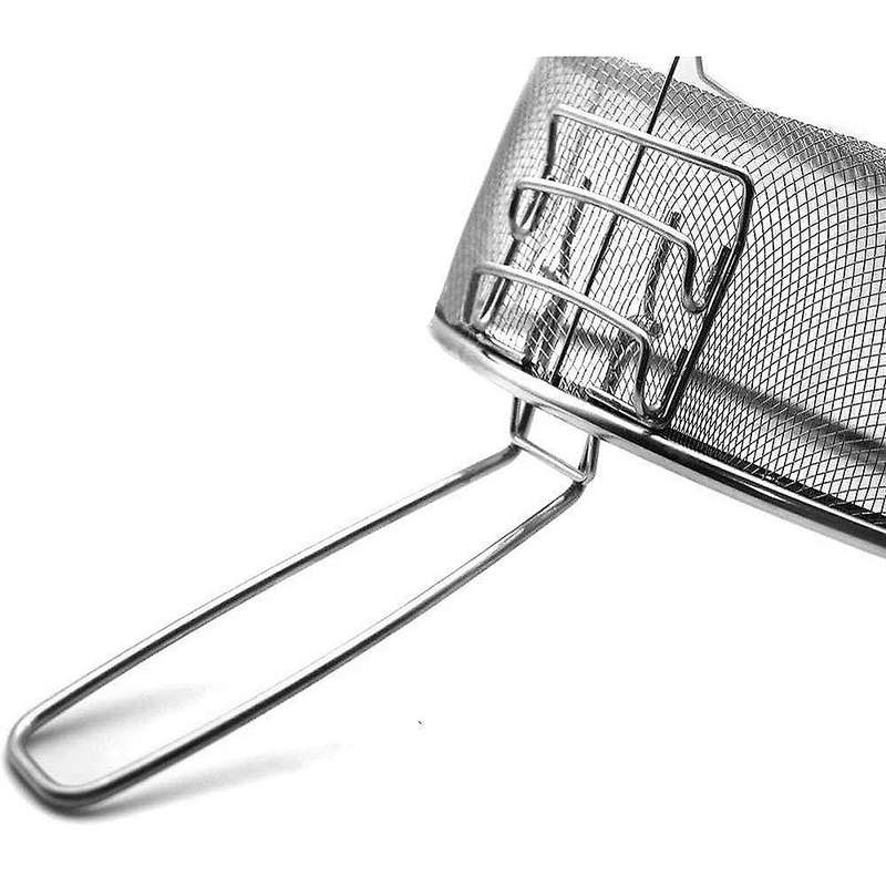 1Pcs Stainless Steel Fry Baskets Hot Oil Frying Fried Basket with Single Handle Mesh Noodle Dumpling