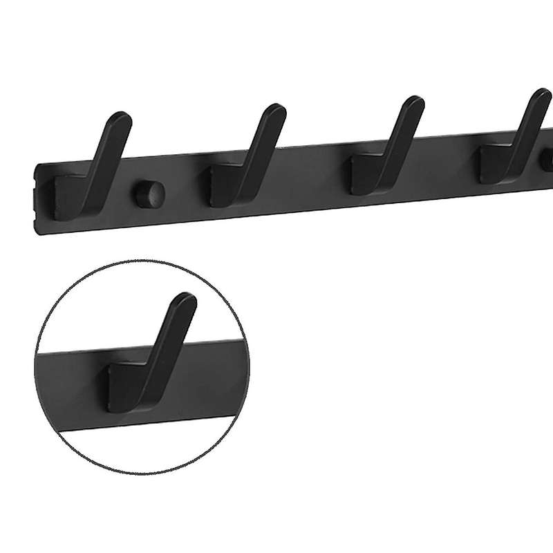 1Pcs Wall Coat Rack /Wall Hook with 6 Hooks for Kitchen Bathroom Entry 2 Installation Methods