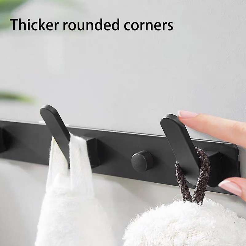 1Pcs Wall Coat Rack /Wall Hook with 6 Hooks for Kitchen Bathroom Entry 2 Installation Methods