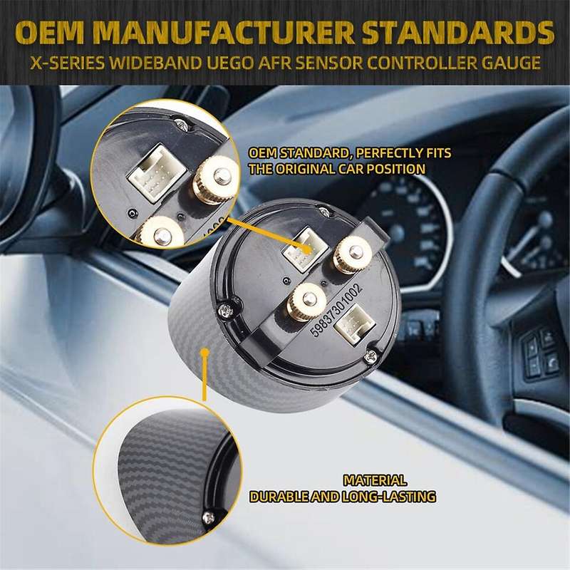 1Set 30-0300 X-Series Wideband Gauge 52mm 2 1/16In O2 UEGO Air Fuel Ratio Controller Kit 4.9 Oxygen