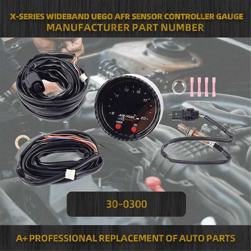 1Set 30-0300 X-Series Wideband Gauge 52mm 2 1/16In O2 UEGO Air Fuel Ratio Controller Kit 4.9 Oxygen