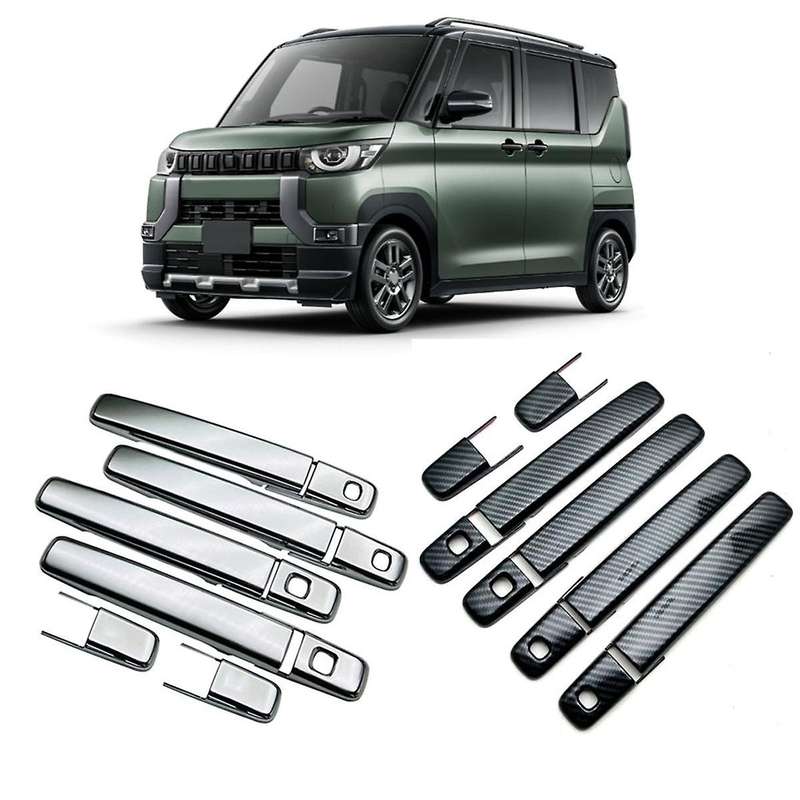 1set 4 Door Handle Chrome Cover Trim for Delica Mini 2023 2024 Outside Exterior Door Handle Protect