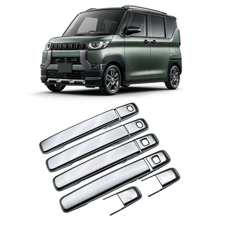 1set 4 Door Handle Chrome Cover Trim for Delica Mini 2023 2024 Outside Exterior Door Handle Protect