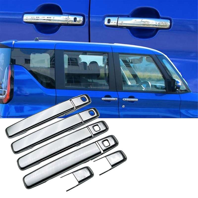 1set 4 Door Handle Chrome Cover Trim for Delica Mini 2023 2024 Outside Exterior Door Handle Protect